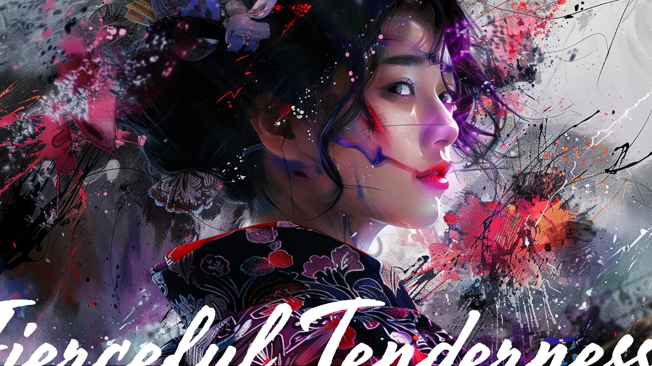 "Fierceful Tenderness" digital art by Nico Beloved.